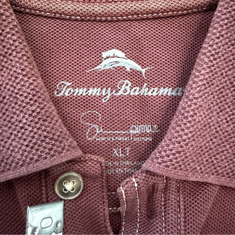 🍷 Tommy Bahama Men’s Burgundy Polo Shirt – XL Tall - Picture 2 of 8